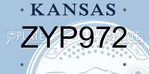 ZYP972 Kansas License Plate