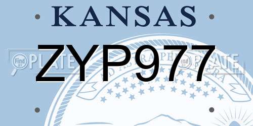 ZYP977 Kansas License Plate
