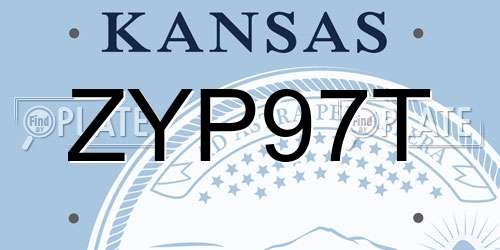 ZYP97T Kansas License Plate