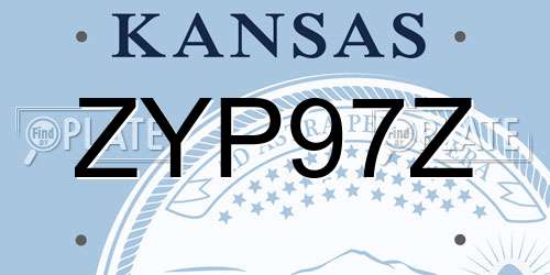 ZYP97Z Kansas License Plate
