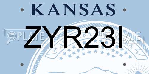ZYR23I Kansas License Plate