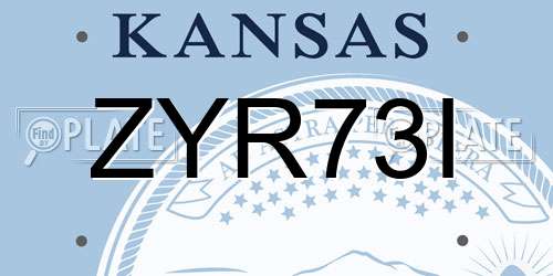 ZYR73I Kansas License Plate