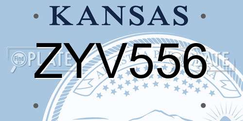 ZYV556 Kansas License Plate