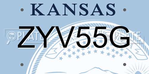 ZYV55G Kansas License Plate