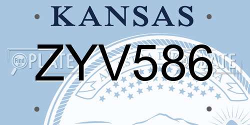ZYV586 Kansas License Plate