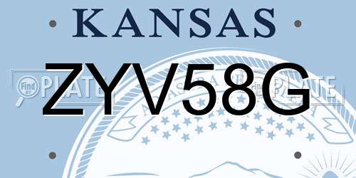 ZYV58G Kansas License Plate