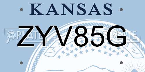 ZYV85G Kansas License Plate