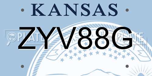 ZYV88G Kansas License Plate