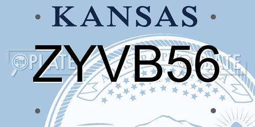 ZYVB56 Kansas License Plate