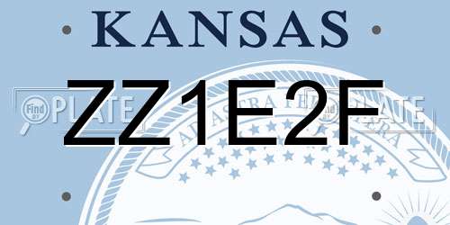 ZZ1E2F Kansas License Plate