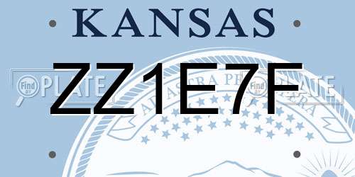 ZZ1E7F Kansas License Plate