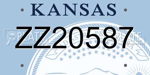 ZZ20587 Kansas License Plate