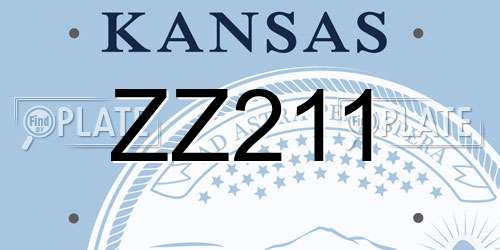 ZZ211 Kansas License Plate