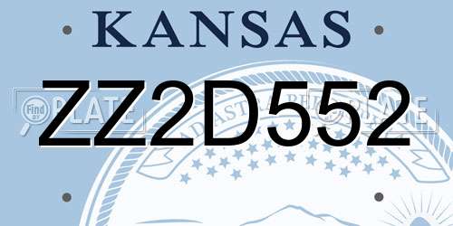 ZZ2D552 Kansas License Plate