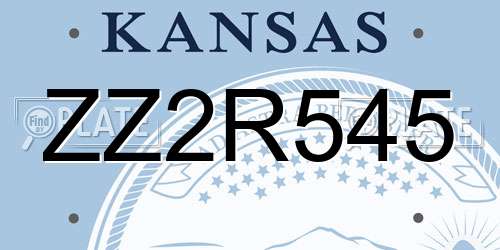 ZZ2R545 Kansas License Plate
