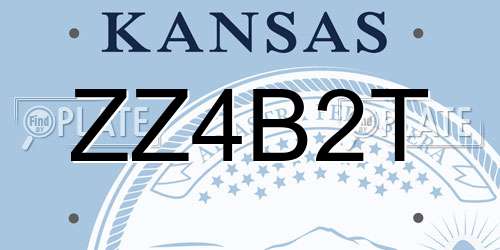 ZZ4B2T Kansas License Plate