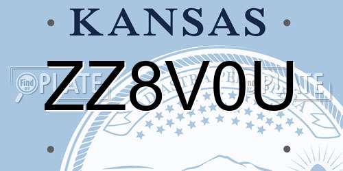 ZZ8V0U Kansas License Plate