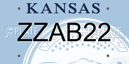 ZZAB22 Kansas License Plate