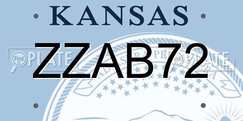 ZZAB72 Kansas License Plate