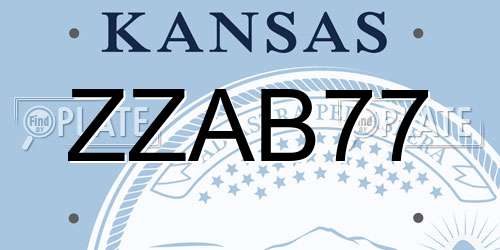 ZZAB77 Kansas License Plate