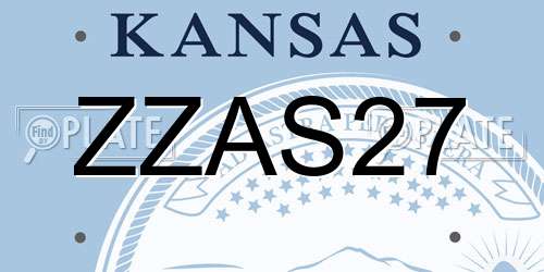 ZZAS27 Kansas License Plate