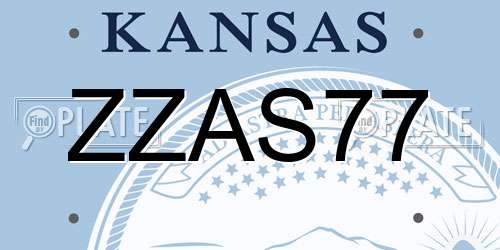 ZZAS77 Kansas License Plate