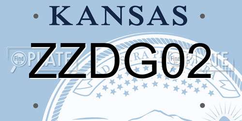 ZZDG02 Kansas License Plate