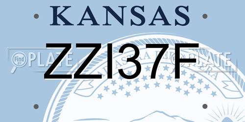ZZI37F Kansas License Plate