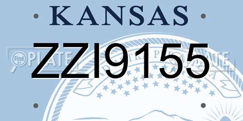 ZZI9155 Kansas License Plate