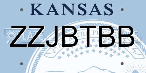 ZZJBTBB Kansas License Plate