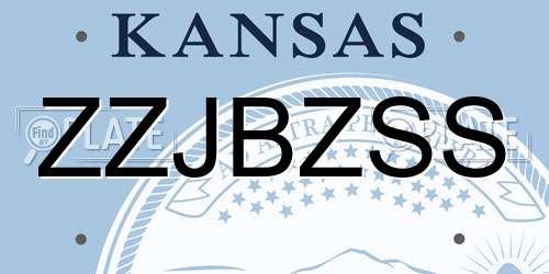 ZZJBZSS Kansas License Plate