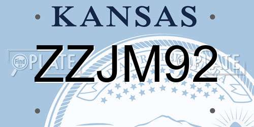 ZZJM92 Kansas License Plate