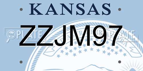 ZZJM97 Kansas License Plate