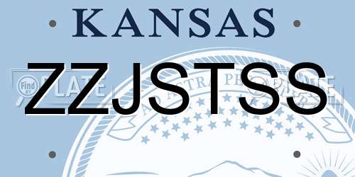 ZZJSTSS Kansas License Plate