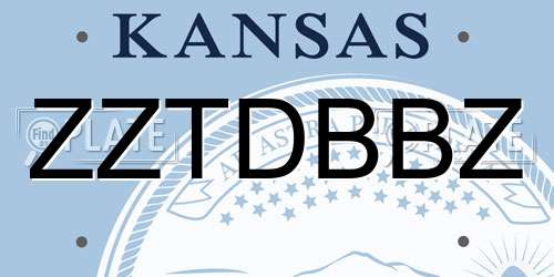 ZZTDBBZ Kansas License Plate