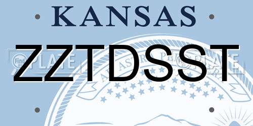 ZZTDSST Kansas License Plate