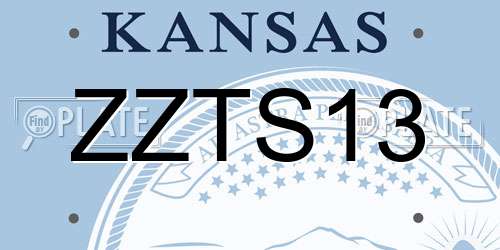ZZTS13 Kansas License Plate