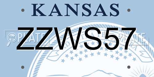 ZZWS57 Kansas License Plate
