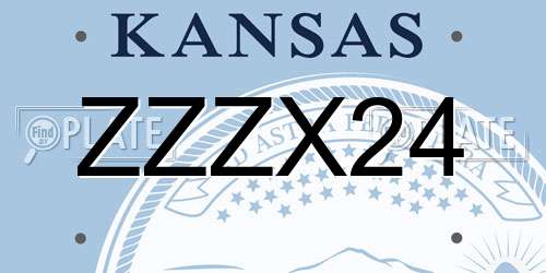 ZZZX24 Kansas License Plate
