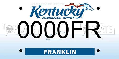 0000FR Kentucky License Plate