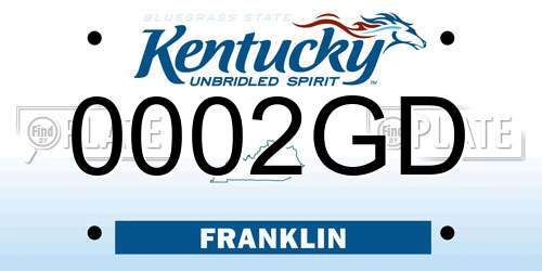 0002GD Kentucky License Plate