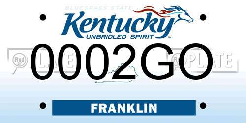 0002GO Kentucky License Plate