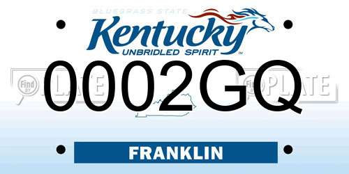 0002GQ Kentucky License Plate