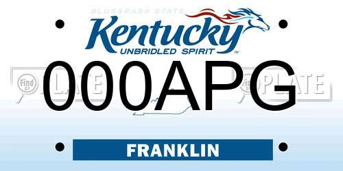 000APG Kentucky License Plate