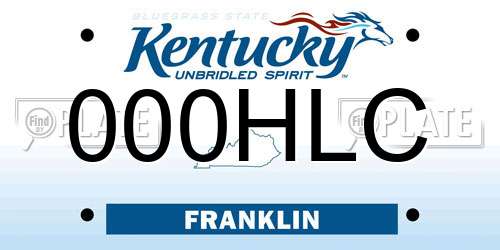 000HLC Kentucky License Plate