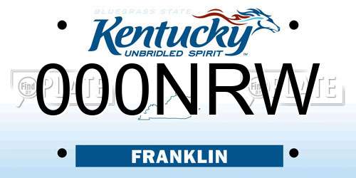 000NRW Kentucky License Plate