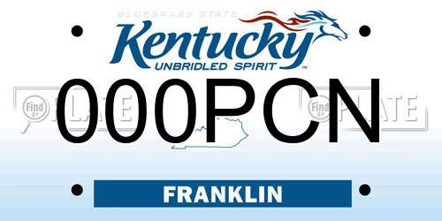 000PCN Kentucky License Plate