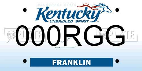000RGG Kentucky License Plate