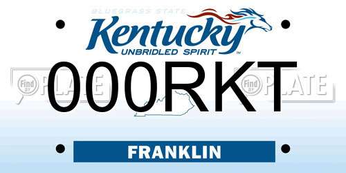000RKT Kentucky License Plate