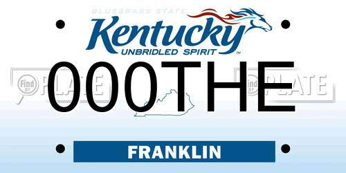000THE Kentucky License Plate